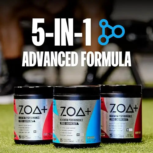 ZOA+ Pre-Workout Powder & Shaker Bottle Bundle, Fruit Punch ZOA