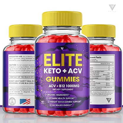 (3 Pack) Elite Keto ACV Gummies AVC, Elite Keto Plus ACV Advanced Weight Loss Gummies Fyvus