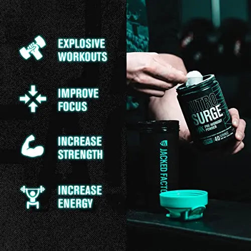 Jacked Factory Nitrosurge Max Nootropic Pre Workout Powder - Premium Pre Workout Jacked Factory