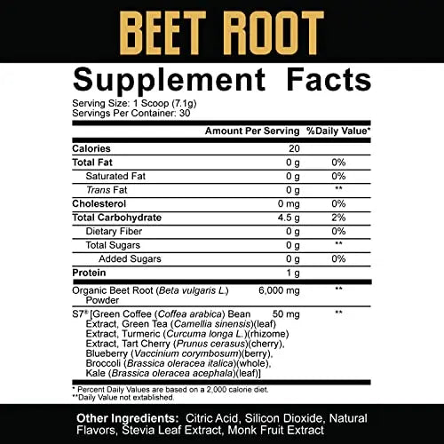 5% Nutrition Core Beet Root | Nitric Oxide Organic Beet Root Powder Pre Workout Additive 5% Nutrition