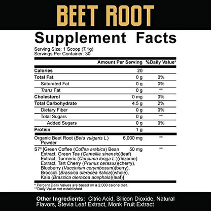 5% Nutrition Core Beet Root | Nitric Oxide Organic Beet Root Powder Pre Workout Additive 5% Nutrition