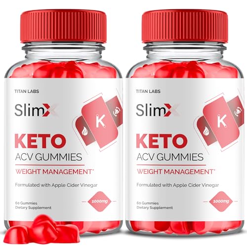(2 Pack) SlimX Keto ACV Gummies, SlimX Keto ACV Advanced Weight Loss 1000MG Apple Titan Labs