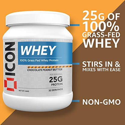 ICON Nutrition Whey Protein Powder 960g, 30 Servings - Chocolate Peanut Butter ICON Nutrition