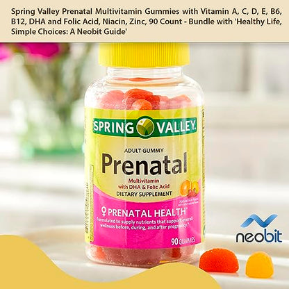 Spring Valley Prenatal Multivitamin Gummies with Vitamin A, C, D, E, B6, B12, DHA and Folic Acid Neobit