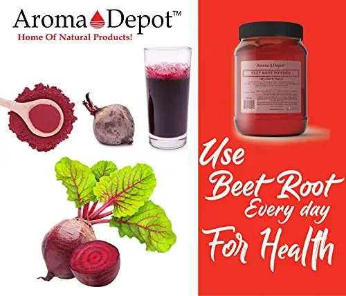 Beet Root Powder 2 lb. by Aroma Depot Raw & Non-GMO I Vegan & Gluten Free I Nitric Oxide Aroma Depot