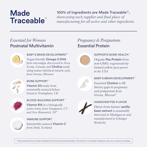 Ritual Postnatal Multivitamin and Protein Duo with Postnatal Vitamins and Organic Vanilla Protein Powder 20g Ritual