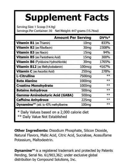 Real Anabolic Warrior / Pre-Workout Dietary Supplement/Increases Muscle Strength/Powder Real Anabolic Warrior