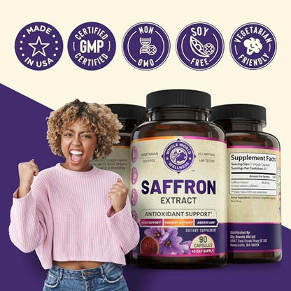 100% Pure Saffron Extract - Metabolism Booster & Natural Appetite Suppressant for Weight Loss WHOLE WORLD WELLNESS