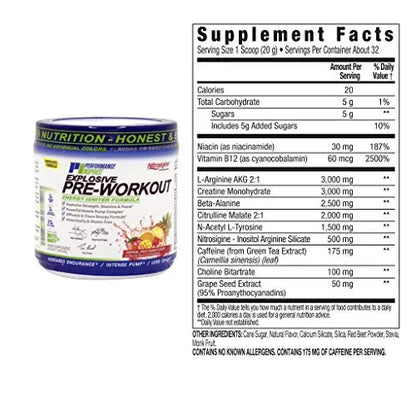 PERFORMANCE INSPIRED Nutrition Pre-Workout Powder - Contains Citrulline - Nitrosigine PERFORMANCE INSPIRED