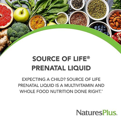 NaturesPlus Source of Life Prenatal Liquid, Tropical Fruit - 30 fl oz - Multivitamin Nature's Plus