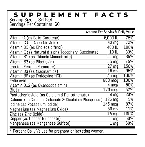 TRIOMEDICA PregnaFast Prenatal Multivitamin Softgels, Supports Healthy Growth, Brain Development TRIOMEDICA