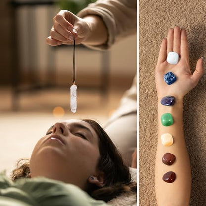 WVIOUOPU Healing Crystals and Chakra Stones Set - 13 Pcs Real Raw Healing Chakra Stones WVIOUOPU