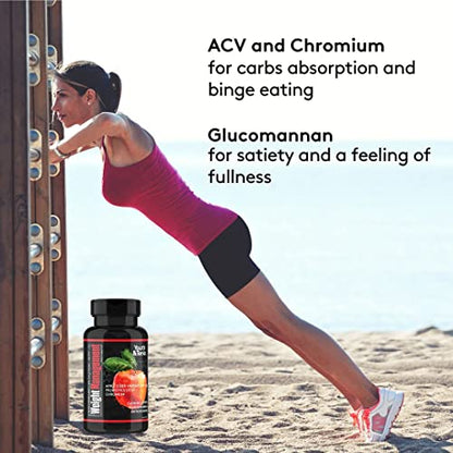 Youth & Tonic Natural Appetite Suppressant for Weight Loss / 1000 mg Apple Cider Youth & Tonic