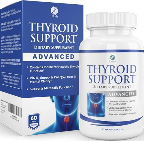 1 Body Thyroid Support Supplement with Iodine - Energy & Focus Support 1 Body