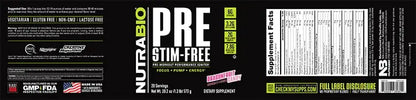 NutraBio PRE Stim Free - Caffeine Free Pre Workout Powder - Sustained Energy, Mental NutraBio