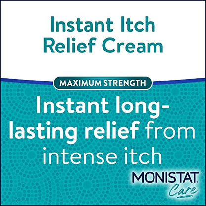 Monistat Instant Itch Relief Cream for Women, Maximum Strength Feminine Itch Care, 1 oz, 2 Pack Monistat