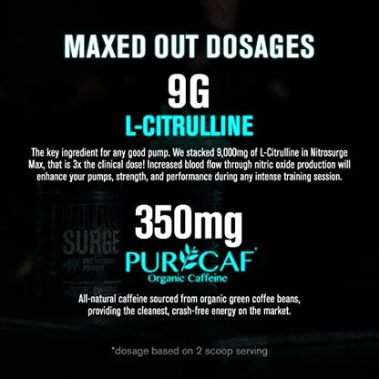 Jacked Factory Nitrosurge Max Nootropic Pre Workout Powder - Premium Pre Workout Jacked Factory