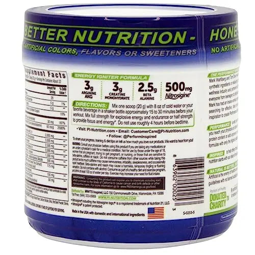 PERFORMANCE INSPIRED Nutrition Pre-Workout Powder - Contains Citrulline - Nitrosigine PERFORMANCE INSPIRED