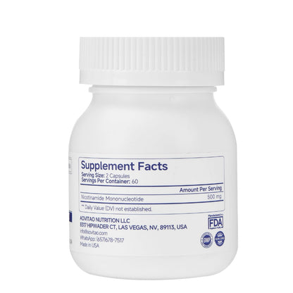 AOVITAO NMN Supplement 500mg Ultra Pure 99.8% | Stabilized Form | Supports NAD+ Production, Cellular Health & Healthy Aging | 60 Capsules AOVITAOBuy Supplements Australia