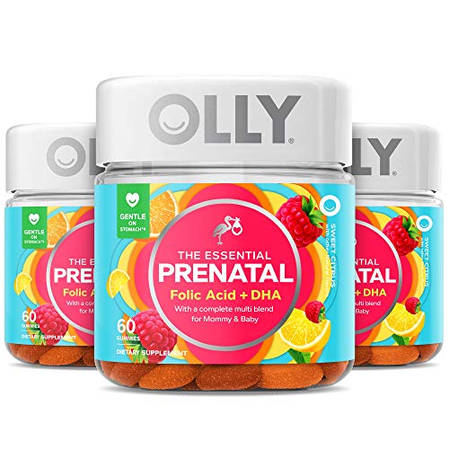 Olly Prenatal Multivitamin Gummy, Folic Acid, Vitamin D, Omega DHA, Chewable Supplement OLLY