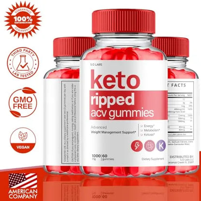(2 Pack) Keto Ripped ACV Gummies Advanced Weight Loss, Keto Ripped Keto + ACV Gumm S.O Labs