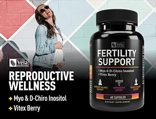Vela Fertility Support Supplement | + Myo & D-Chiro Inositol + Vitex Berry | Reproductive Support Véla