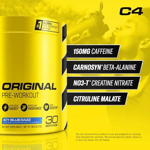 Cellucor C4 Original Pre Workout Powder ICY Blue Razz & C4 Sport Pre Workout Powder Cellucor