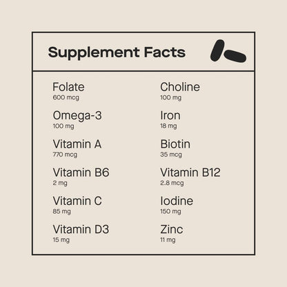 Modern Fertility Prenatal Multivitamin | Developed with OB-GYNs, Contains 12 Essential Nutrients Modern Fertility