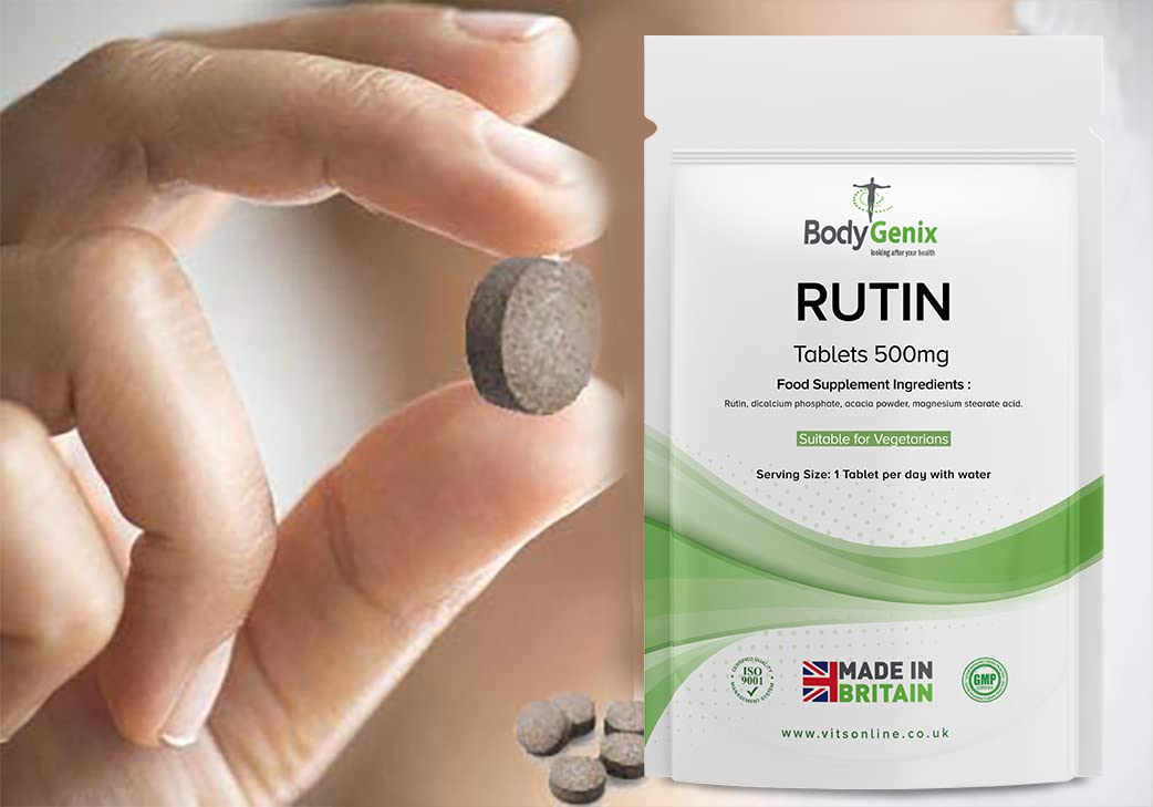 Bodygenix Rutin 500mg Tablets CAPILLARIES, VARICOSE Veins, Hemorrhoids Veg Friendly BodygenixBuy Supplements Australia