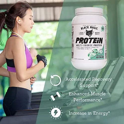 Worldwide Nutrition Bundle, 2 Items: Black Magic Multi-Source Protein Powder - Whey, Egg Albumin Enzymes, Micellar Casein & MCTs - Muscle Mass Gaining - Mint Chocolate Flavor - 2 LB and Keychain Worldwide Nutrition