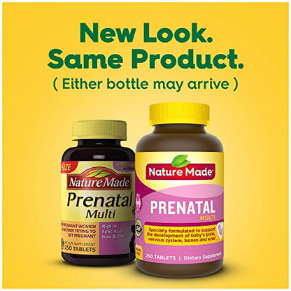 Nature Made Prenatal Multivitamin with Folic Acid, Prenatal Vitamin and Mineral Supplement Nature Made