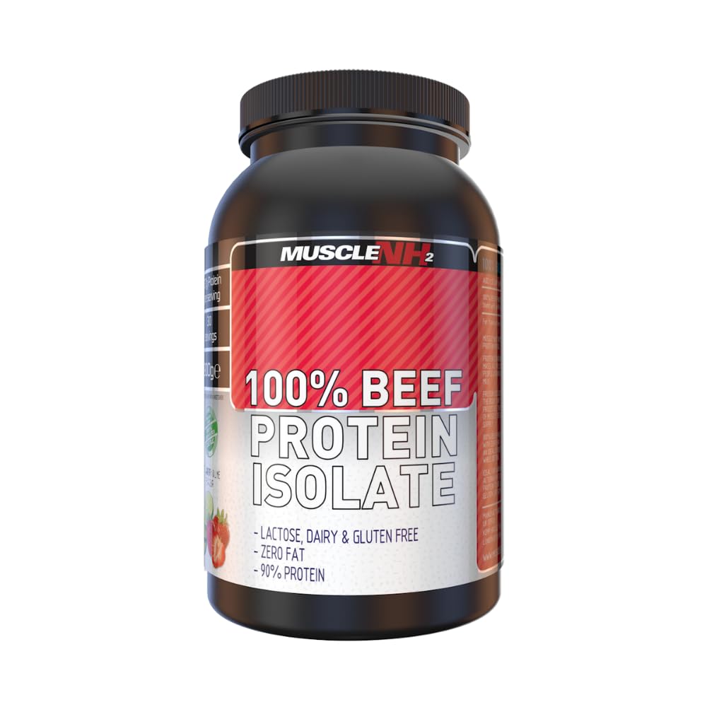 MuscleNH2 Beef Protein Isolate Powder 90%, High Protein, Low Fat, Dairy Free, Gluten Free, Soy Free MuscleNh2
