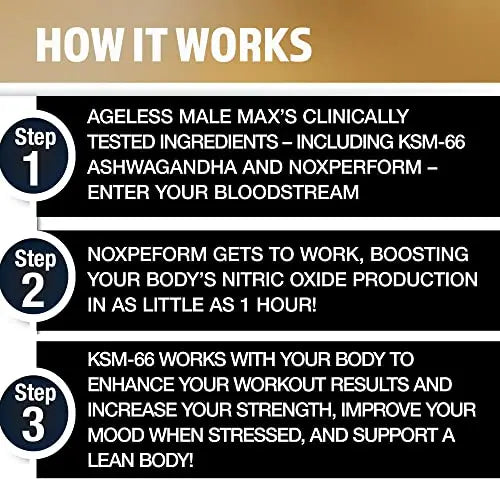 Ageless Male Max Chewable Nitric Oxide Booster Supplement for Men – High Potency New Vitality