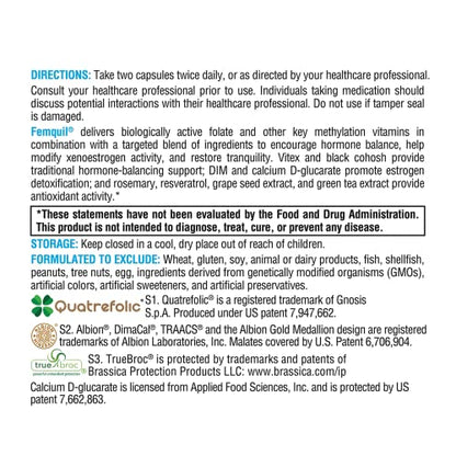 XYMOGEN Femquil - Supports Healthy Hormone Balance for Women with Folate, Calcium D-glucarate XYMOGEN