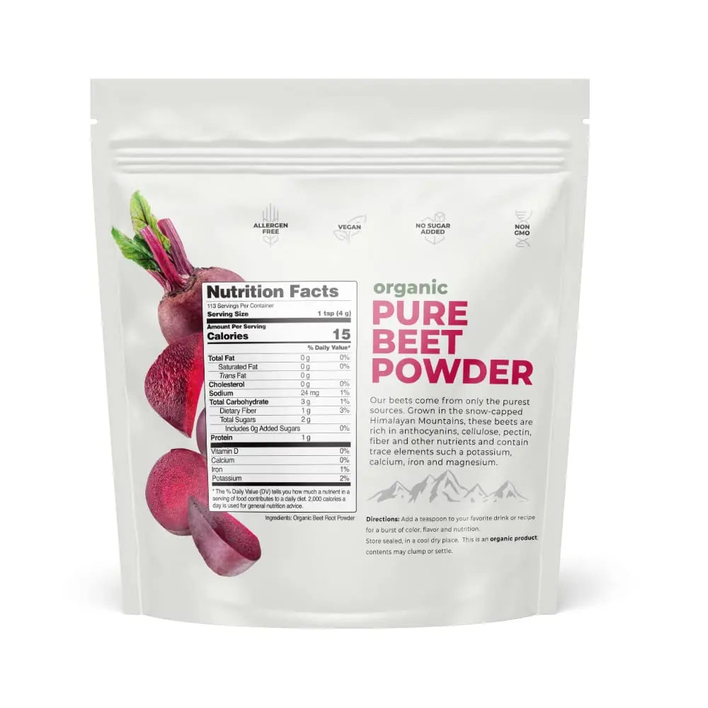 Nations Nutrition Pure Beet Root Powder Organic - Nitric Oxide Circulation Superfood Nations Nutrition