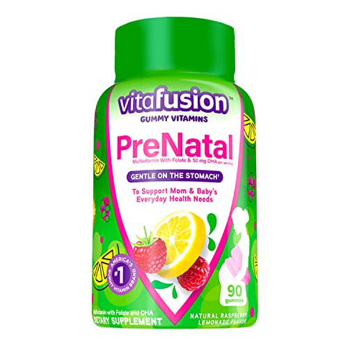 vitafusion PreNatal Gummy Vitamins, Raspberry Lemonade Flavored, Pregnancy Vitamins for Women Vitafusion