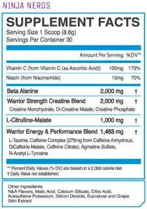 eFlow Nutrition ENRAGE Pre Workout - Energy, Focus, Pumps, and Strength - Ninja Nerds eFlow Nutrition