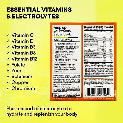 EBOOST Energy Drink & Electrolyte Powder, 20 Packets - Super Powder Orange EBOOST