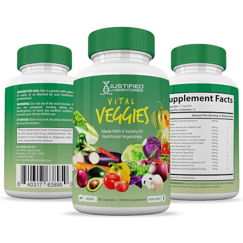 (Set of 2) Vital Fruits and Veggies Supplement Red & Green Superfoods Whole Food Justified Laboratories