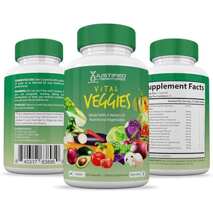 (Set of 2) Vital Fruits and Veggies Supplement Red & Green Superfoods Whole Food Justified Laboratories