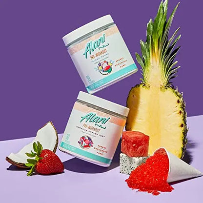 Alani Nu Island Crush Pre Workout and BCAA Sour Peach Rings Post Workout Powder Alani Nu