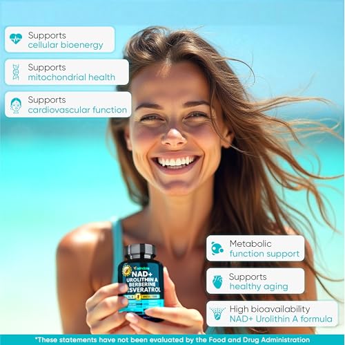 Adndale NAD Supplement. Longevity Formula with Liposomal NAD+, Trans Resveratrol, Urolithin-A, Berberine, CoQ10. NMN Supplement Alternative. 90 Count AdndaleBuy Supplements Australia