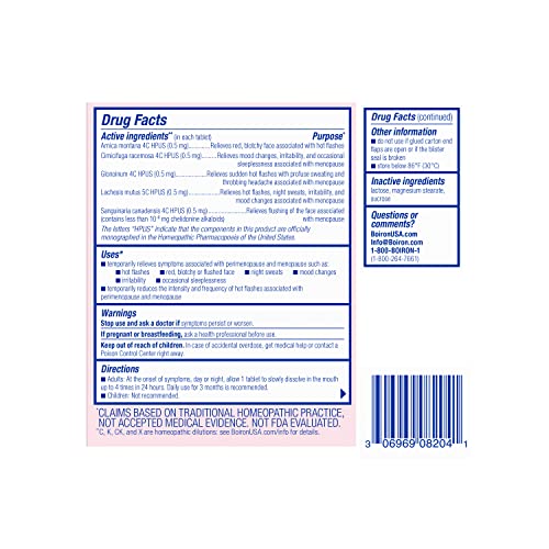 Boiron Cyclease Menopause Relief Tablets, White, 60 Count Boiron