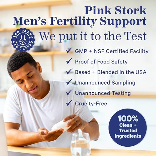Blue Stork Fertility Supplements for Men - Supports Conception for Him - Male Prenatal Vitamins Pink Stork