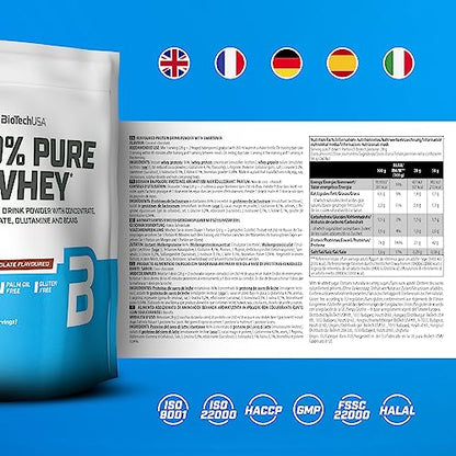 BioTechUSA 100% Pure Whey | Protein Powder with BCAA and Glutamine | Gluten-Free, Palm Oil Free BioTechUSA