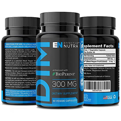 Effective Nutra Dim Supplement 300mg Capsule - Extra Strength Diindolylmethane DIM EFFECTIVE NUTRA