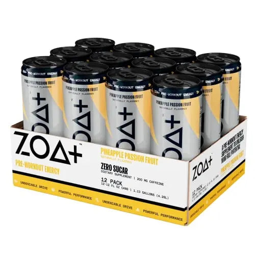 ZOA+ Plus Sugar Free Pre Workout Drinks Bundle | 12 Fl Oz, (36 Pack) | Nitric Oxide Support ZOA